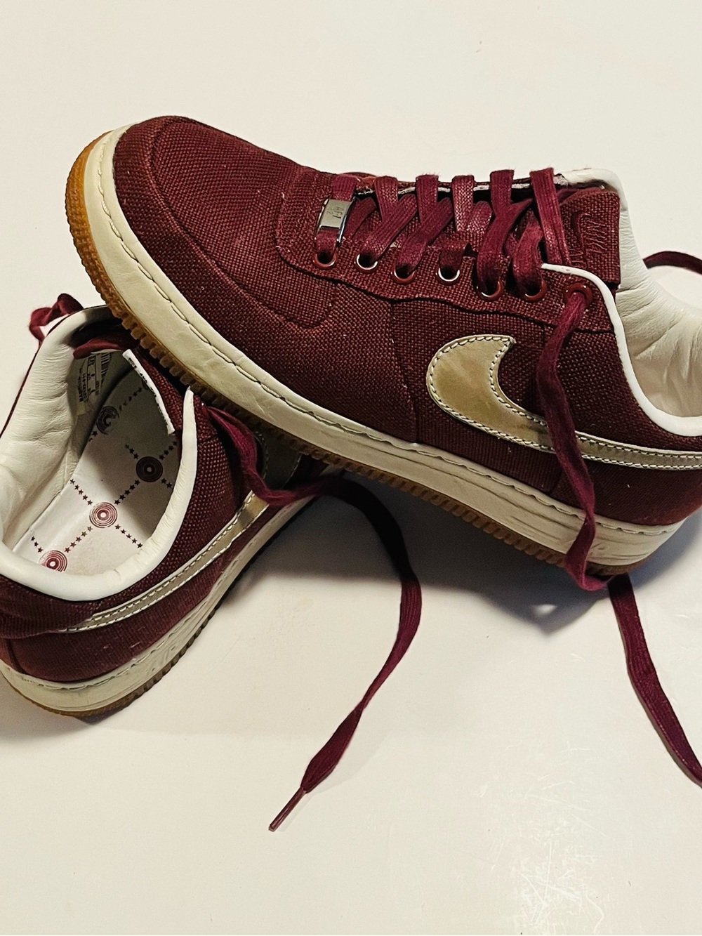 Nike Air Force 1 Supreme 07 Red Earth Canvas Men’s Sneakers Size 9